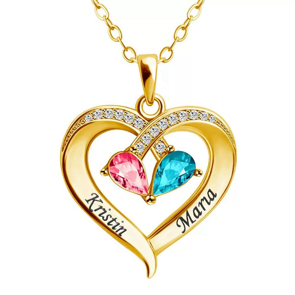 To my Wife Birthstone Heart Necklace
