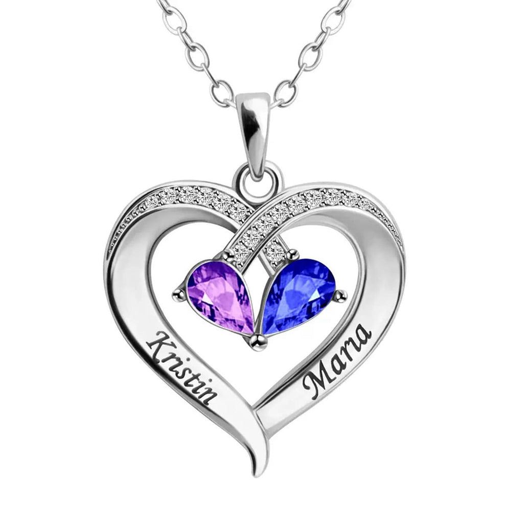 To my Wife Birthstone Heart Necklace